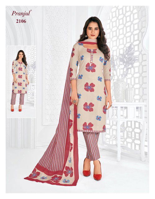 Priyanka Vol 21 By Pranjul Pure Cotton Printed Readymade Dress
